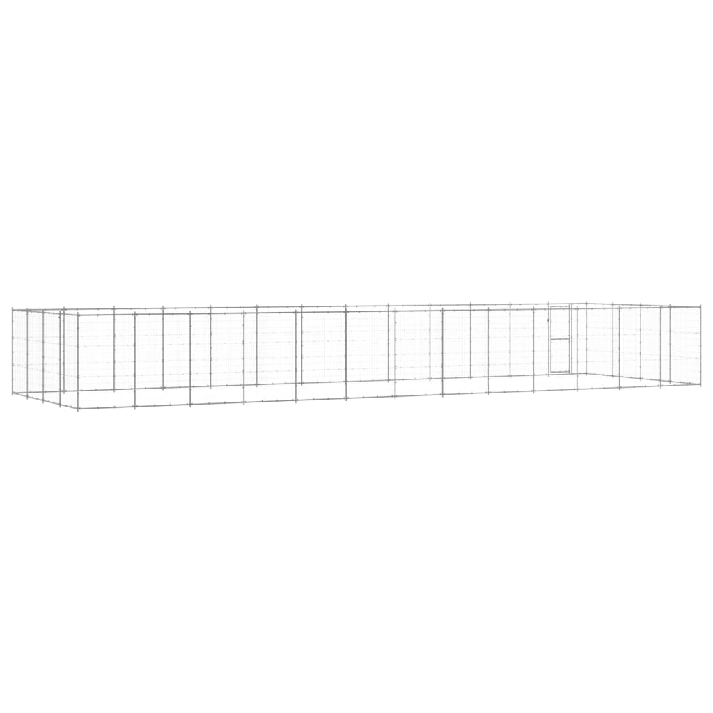 Outdoor Dog Kennel Galvanised Steel 53.24 m?