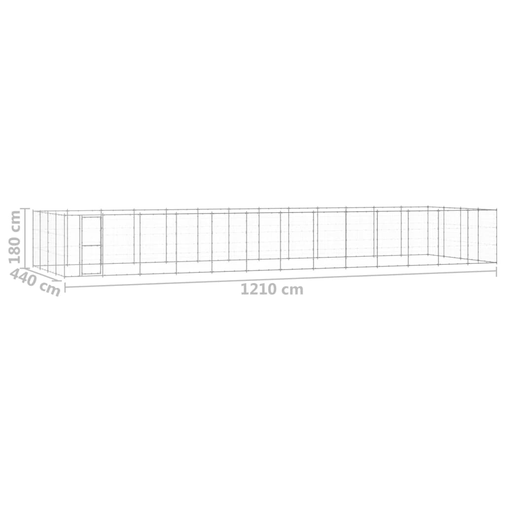 Outdoor Dog Kennel Galvanised Steel 53.24 m?