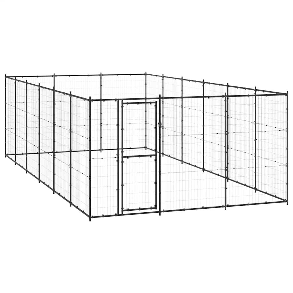 Outdoor Dog Kennel Steel 21.78 m?