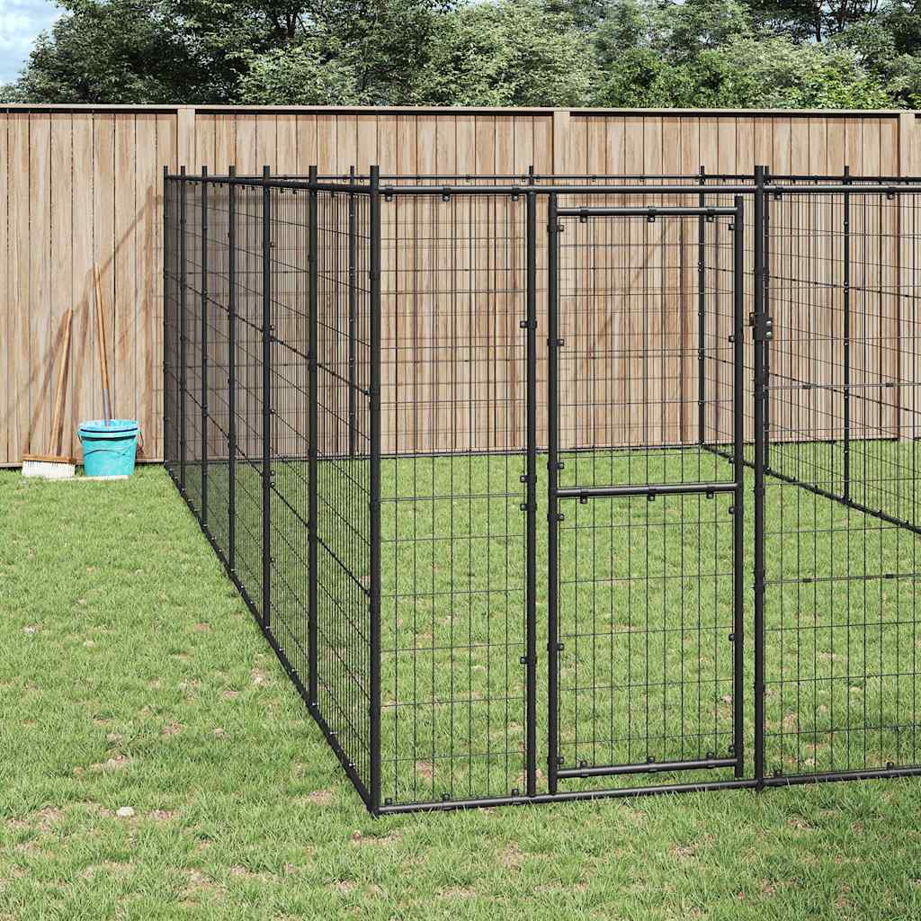 Outdoor Dog Kennel Steel 21.78 m?