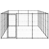 Outdoor Dog Kennel Steel 21.78 m² - Front View