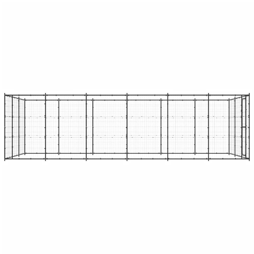 Outdoor Dog Kennel Steel 21.78 m?