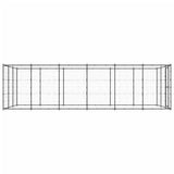 Outdoor Dog Kennel Steel 21.78 m² - Side View