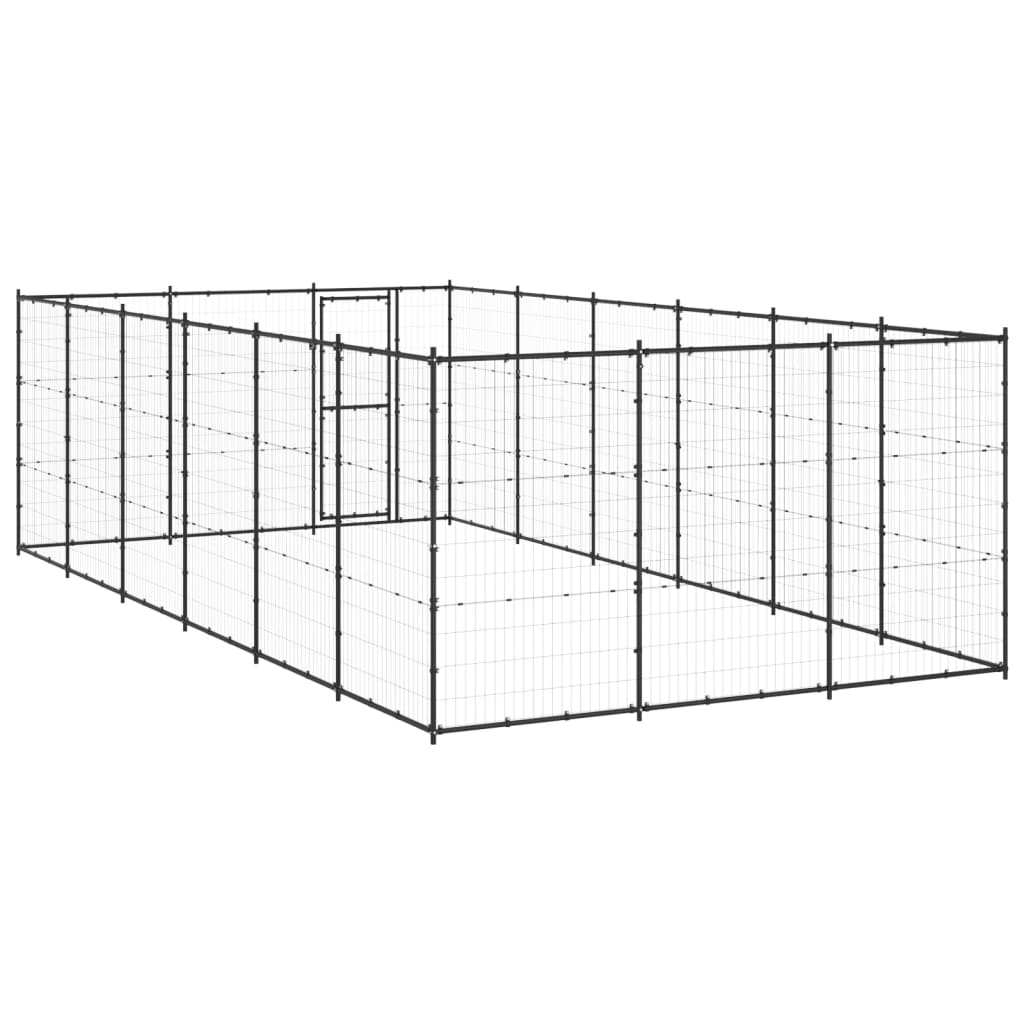 Outdoor Dog Kennel Steel 21.78 m?