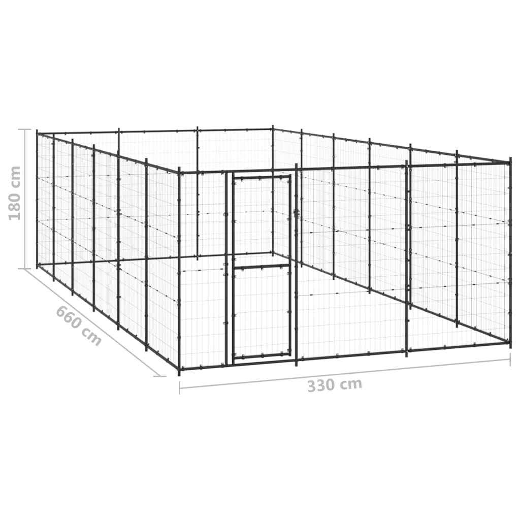 Outdoor Dog Kennel Steel 21.78 m?