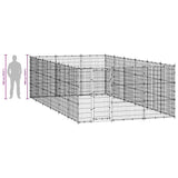 Outdoor Dog Kennel Steel 21.78 m?