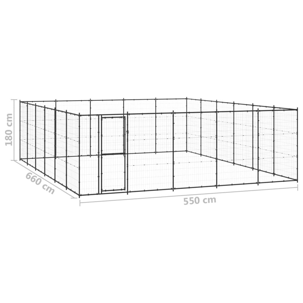 Outdoor Dog Kennel Steel 36.3 m?