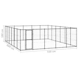 Outdoor Dog Kennel Steel 36.3 m² - Rear View