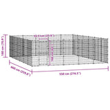 Outdoor Dog Kennel Steel 36.3 m? - Low Angle