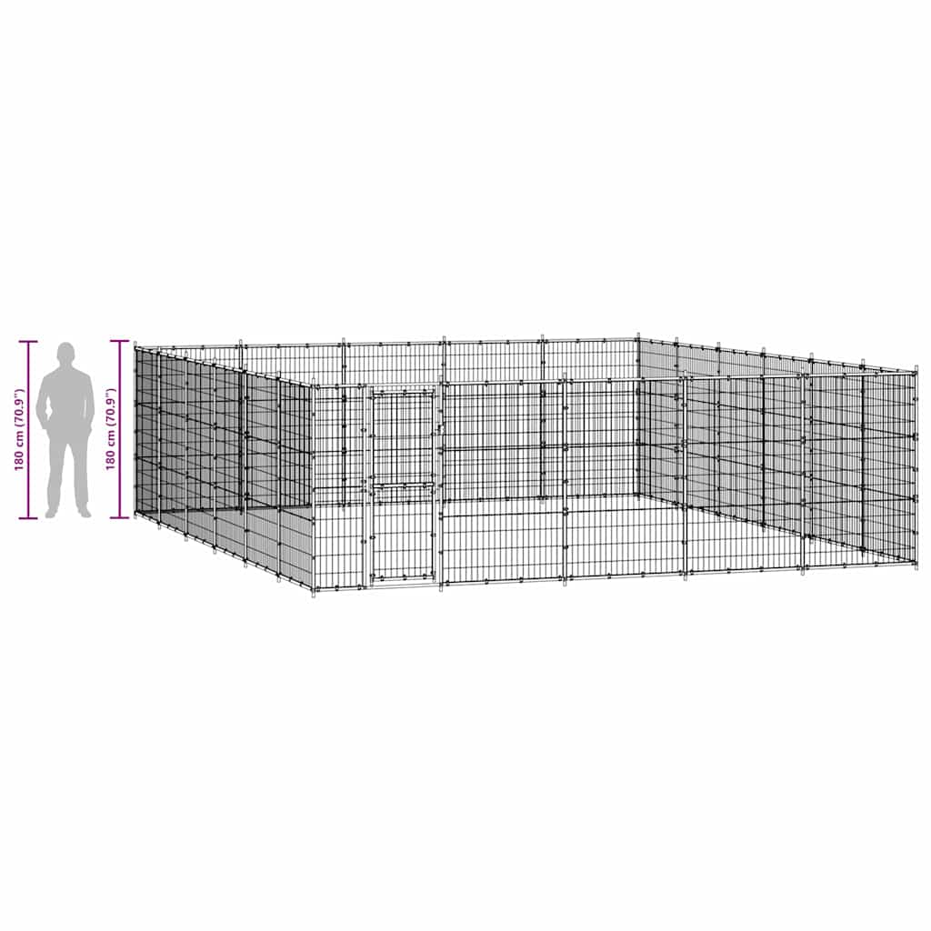 Outdoor Dog Kennel Steel 36.3 m?