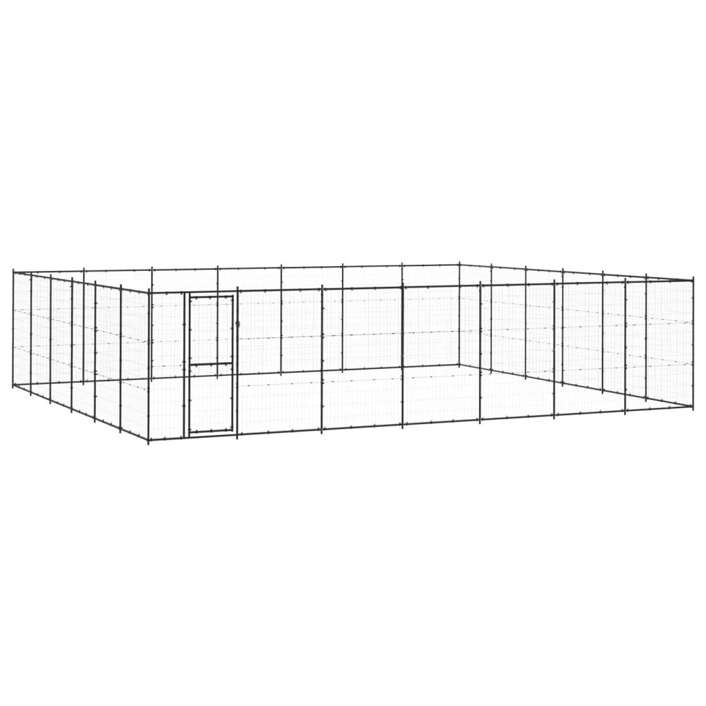 Outdoor Dog Kennel Steel 50.82 m?