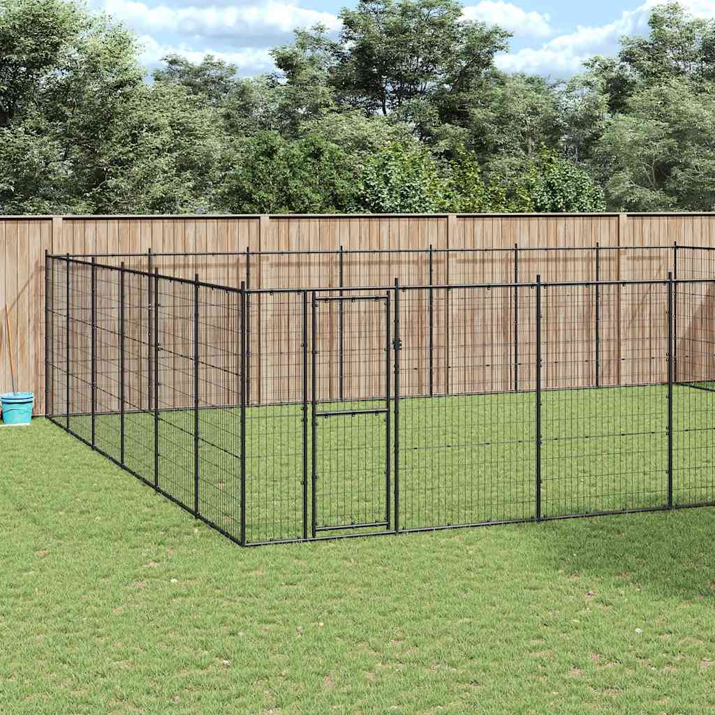 Outdoor Dog Kennel Steel 50.82 m?