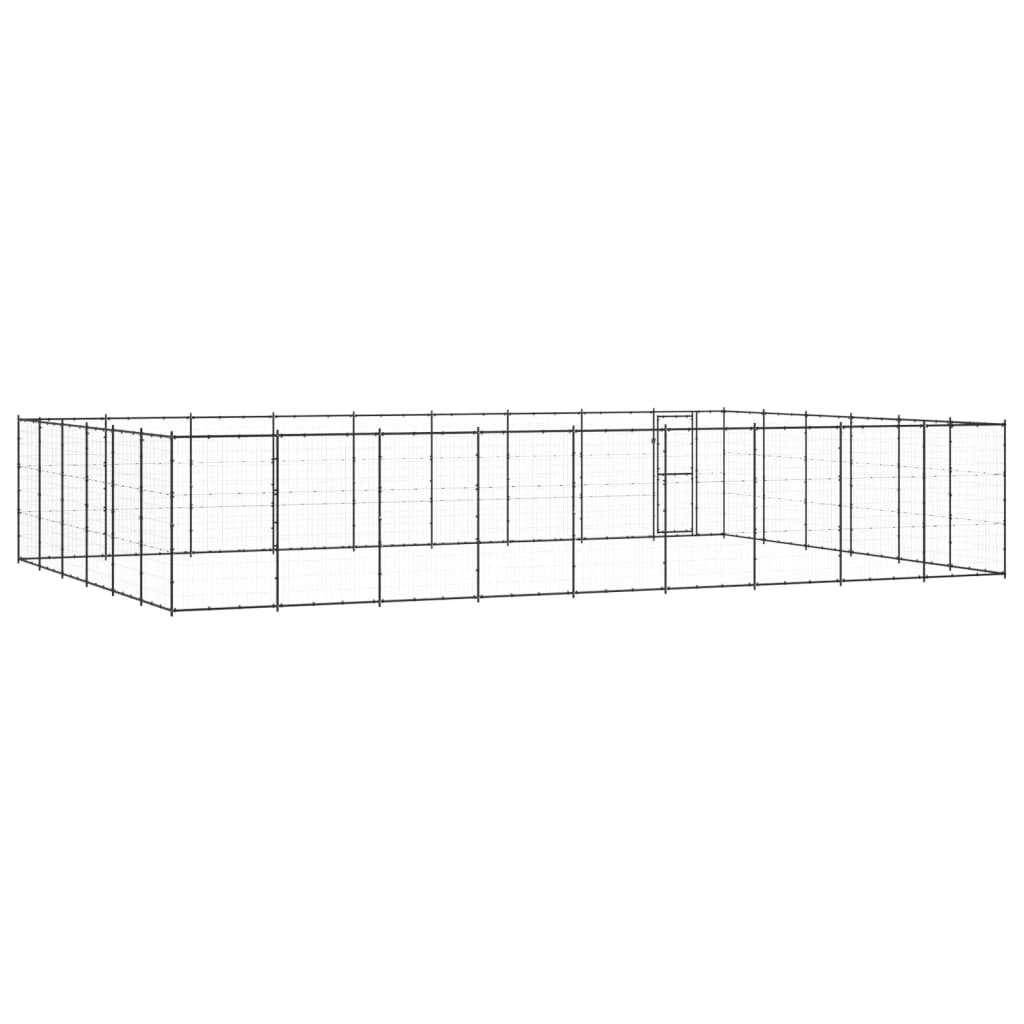 Outdoor Dog Kennel Steel 65.34 m²