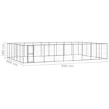 Outdoor Dog Kennel Steel 65.34 m² - Rear View