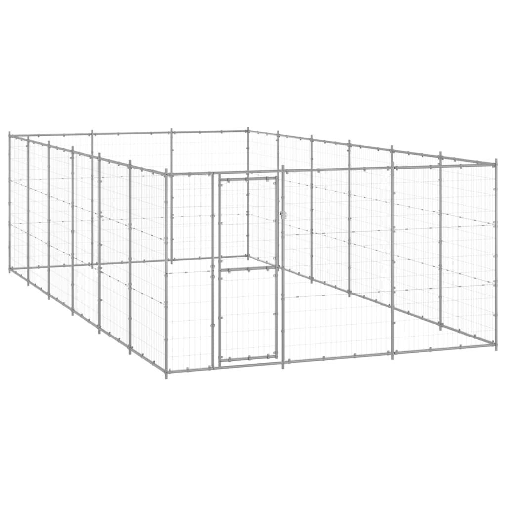 Outdoor Dog Kennel Galvanised Steel 21.78 m?