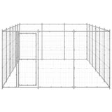 Outdoor Dog Kennel Galvanised Steel 21.78 m² - Front View
