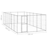 Outdoor Dog Kennel Galvanised Steel 21.78 m² - Rear View