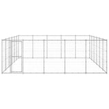 Outdoor Dog Kennel Galvanised Steel 36.3 m² - Front View