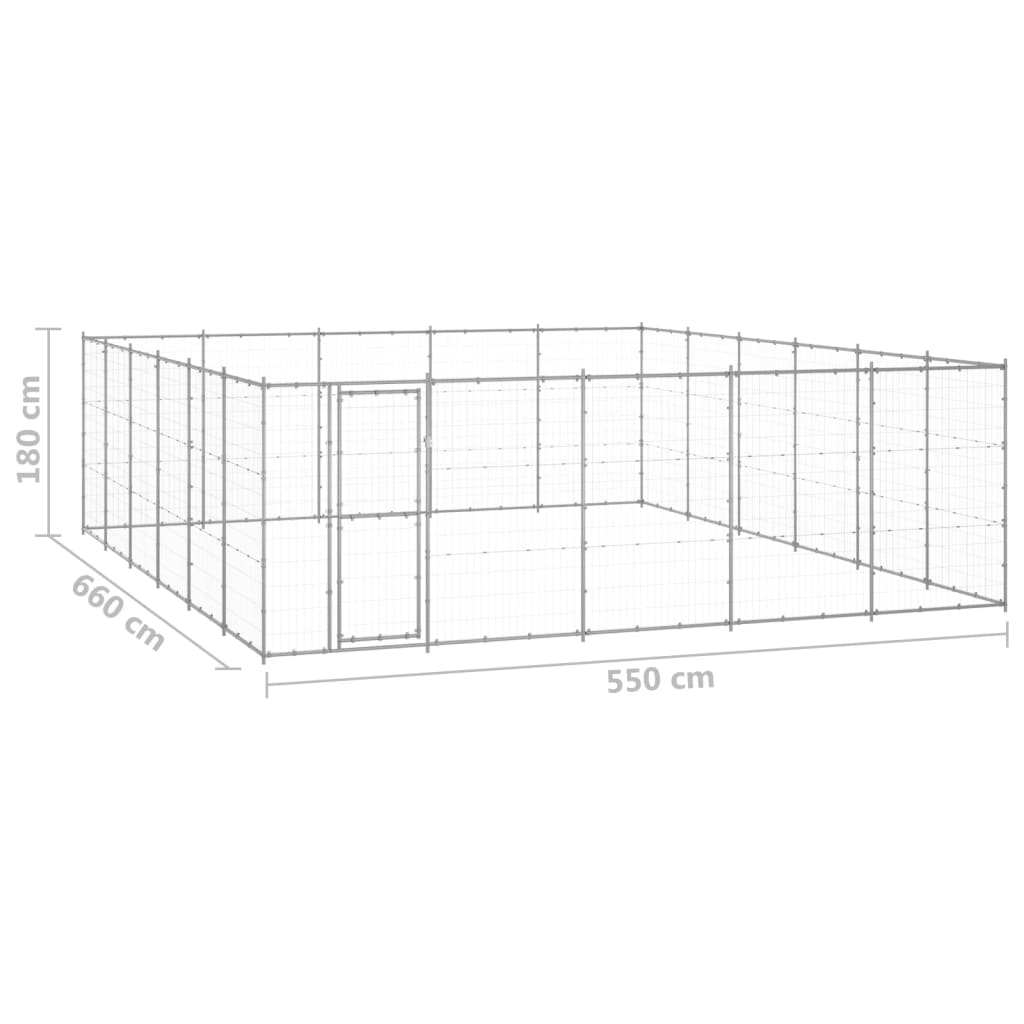 Outdoor Dog Kennel Galvanised Steel 36.3 m?