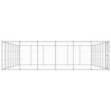 Outdoor Dog Kennel Galvanised Steel 50.82 m² - Side View