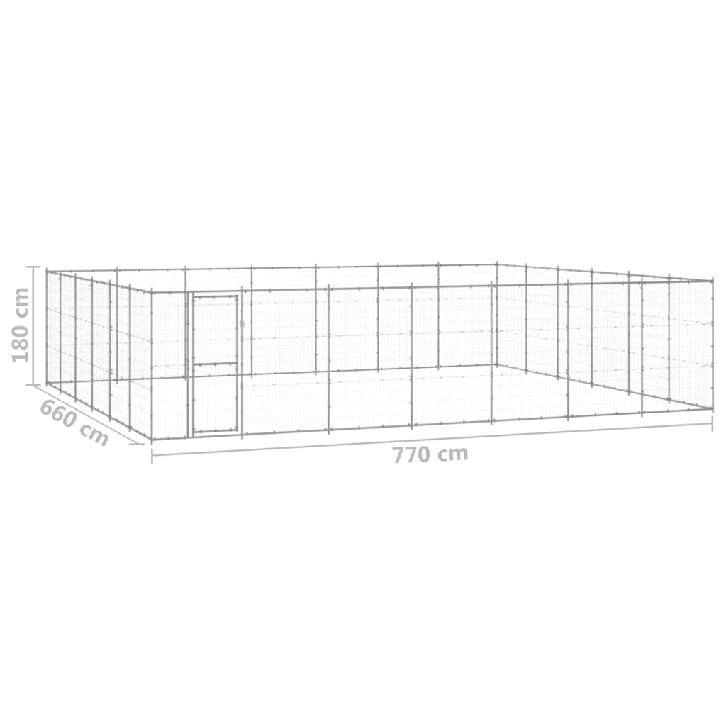 Outdoor Dog Kennel Galvanised Steel 50.82 m?