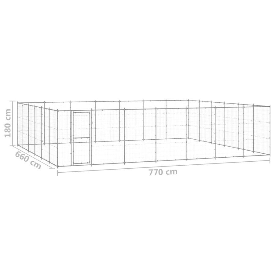 Outdoor Dog Kennel Galvanised Steel 50,82 m²