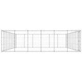 Outdoor Dog Kennel Galvanised Steel 65.34 m² - Side View