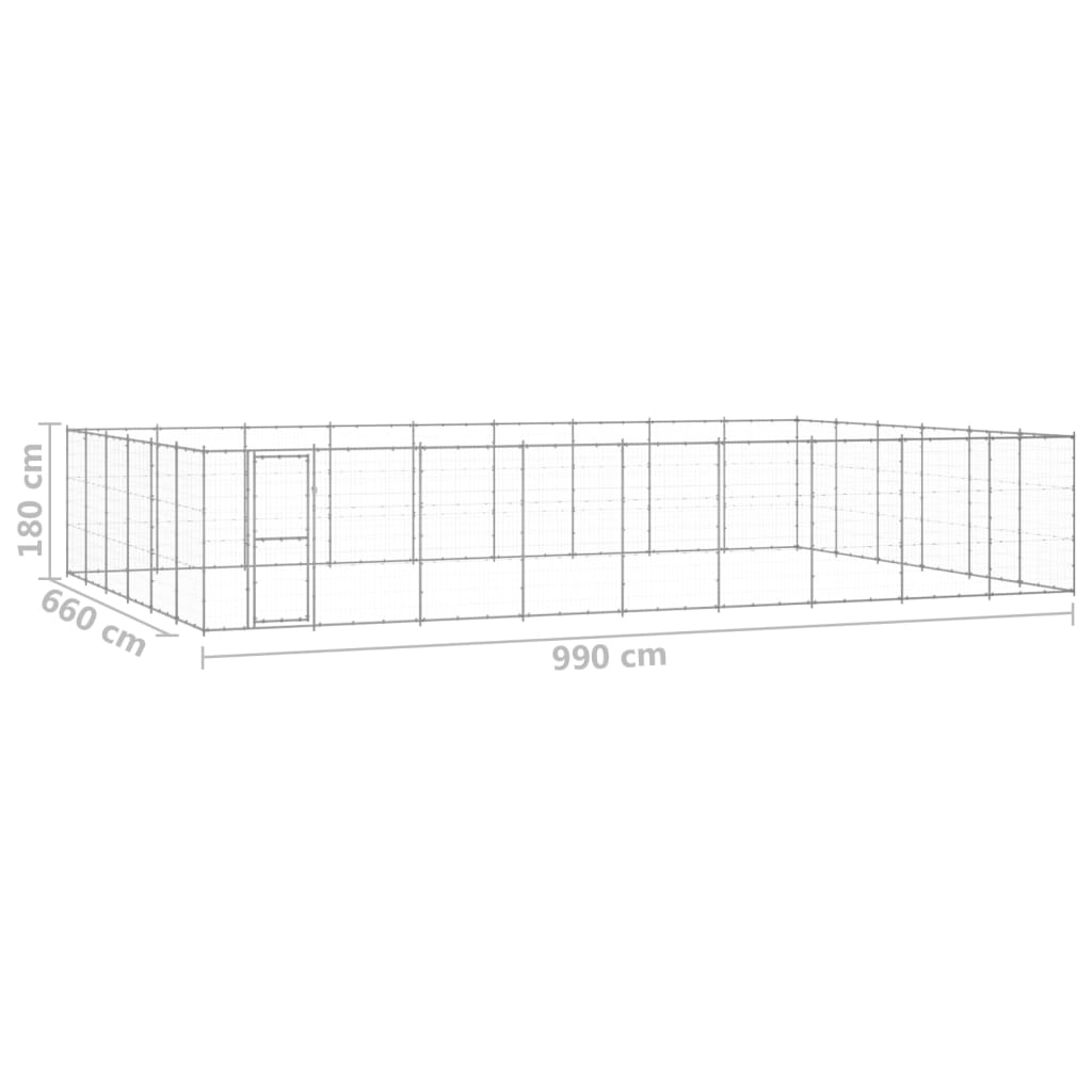 Outdoor Dog Kennel Galvanised Steel 65.34 m?