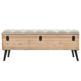 Storage Bench 110 cm Solid Firwood - Top-Down View