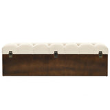 Storage Bench 110 cm Cream Solid Firwood and Fabric