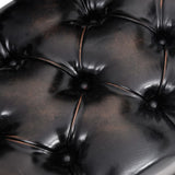 Storage Bench with Backrest 110 cm Black Faux Leather - Rear View