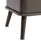 Storage Bench with Backrest 110 cm Black Faux Leather - Low Angle