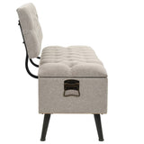 Storage Bench with Backrest 110 cm Cream Fabric