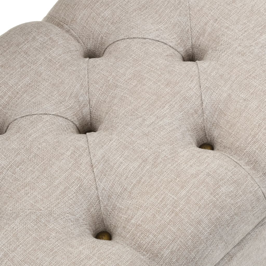 Storage Bench with Backrest 110 cm Cream Fabric