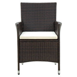 Garden Chairs with Cushions 2 pcs Poly Rattan Brown
