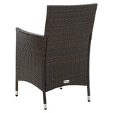 Garden Chairs with Cushions 2 pcs Poly Rattan Brown - 45-Degree Angle