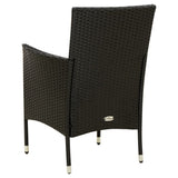 Garden Chairs with Cushions 2 pcs Poly Rattan Black - 45-Degree Angle