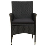 Garden Chairs with Cushions 2 pcs Poly Rattan Black - Side View