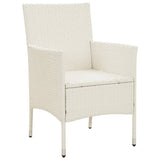 Garden Chairs with Cushions 2 pcs Poly Rattan White - Side View