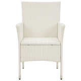 Garden Chairs with Cushions 2 pcs Poly Rattan White