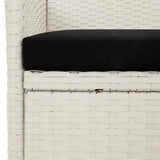 Garden Chairs with Cushions 2 pcs Poly Rattan White - Close-Up Angle
