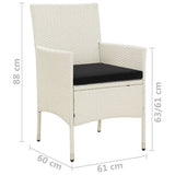 Garden Chairs with Cushions 2 pcs Poly Rattan White - Extra Image