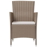 Garden Chairs with Cushions 2 pcs Poly Rattan Beige - Side View
