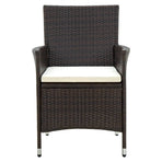 Garden Chairs with Cushions 4 pcs Poly Rattan Brown