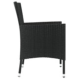 Garden Chairs with Cushions 4 pcs Poly Rattan Black - 45-Degree Angle