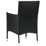 Garden Chairs with Cushions 4 pcs Poly Rattan Black - Rear View