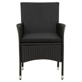 Garden Chairs with Cushions 4 pcs Poly Rattan Black - Side View