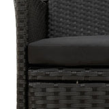 Garden Chairs with Cushions 4 pcs Poly Rattan Black - Rear View