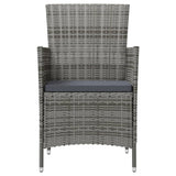 Garden Chairs with Cushions 4 pcs Poly Rattan Grey - Side View
