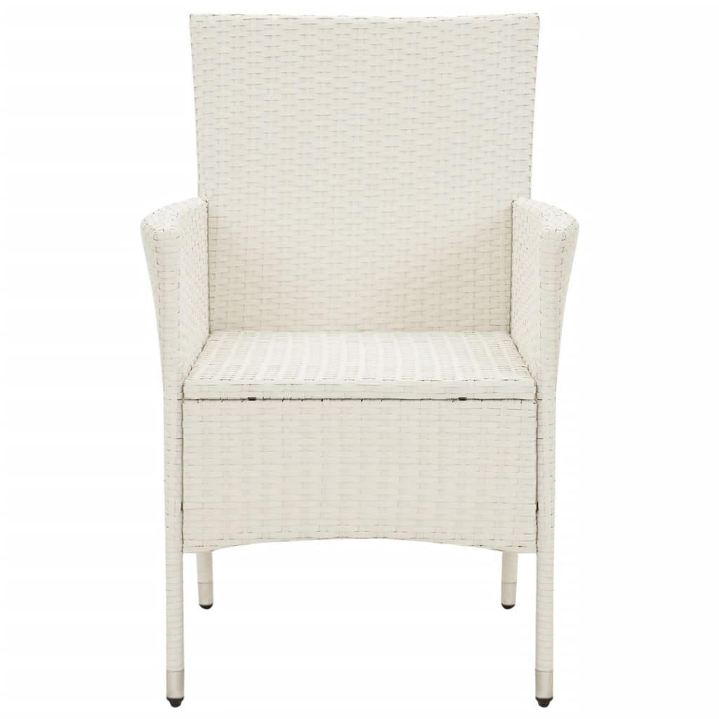 Garden Chairs with Cushions 4 pcs Poly Rattan White